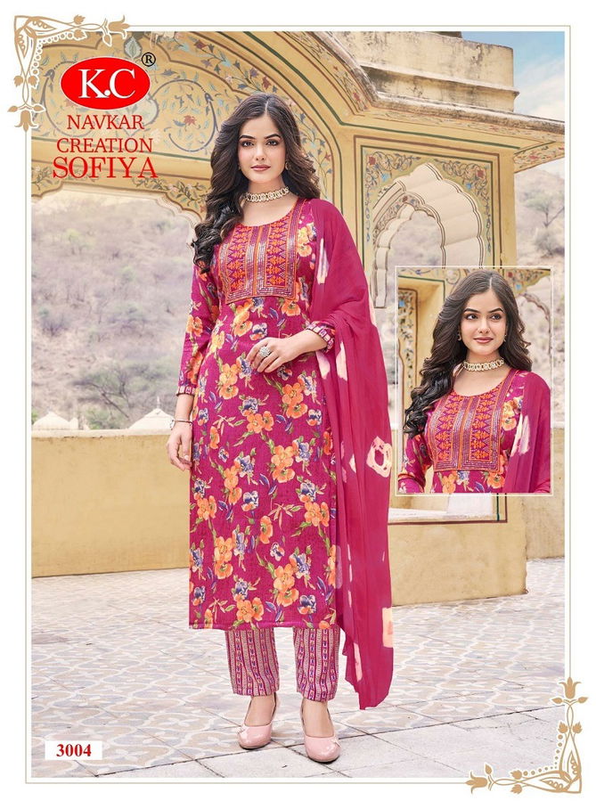 Sofiya Vol 3 By Navkar Foil Printed Rayon Kurti With Bottom Dupatta Wholesalers In Delhi